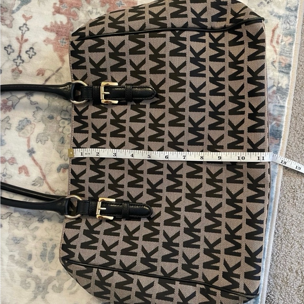 Michael Kors Black and Tan Logo Tote Bag - Picture 5 of 11
